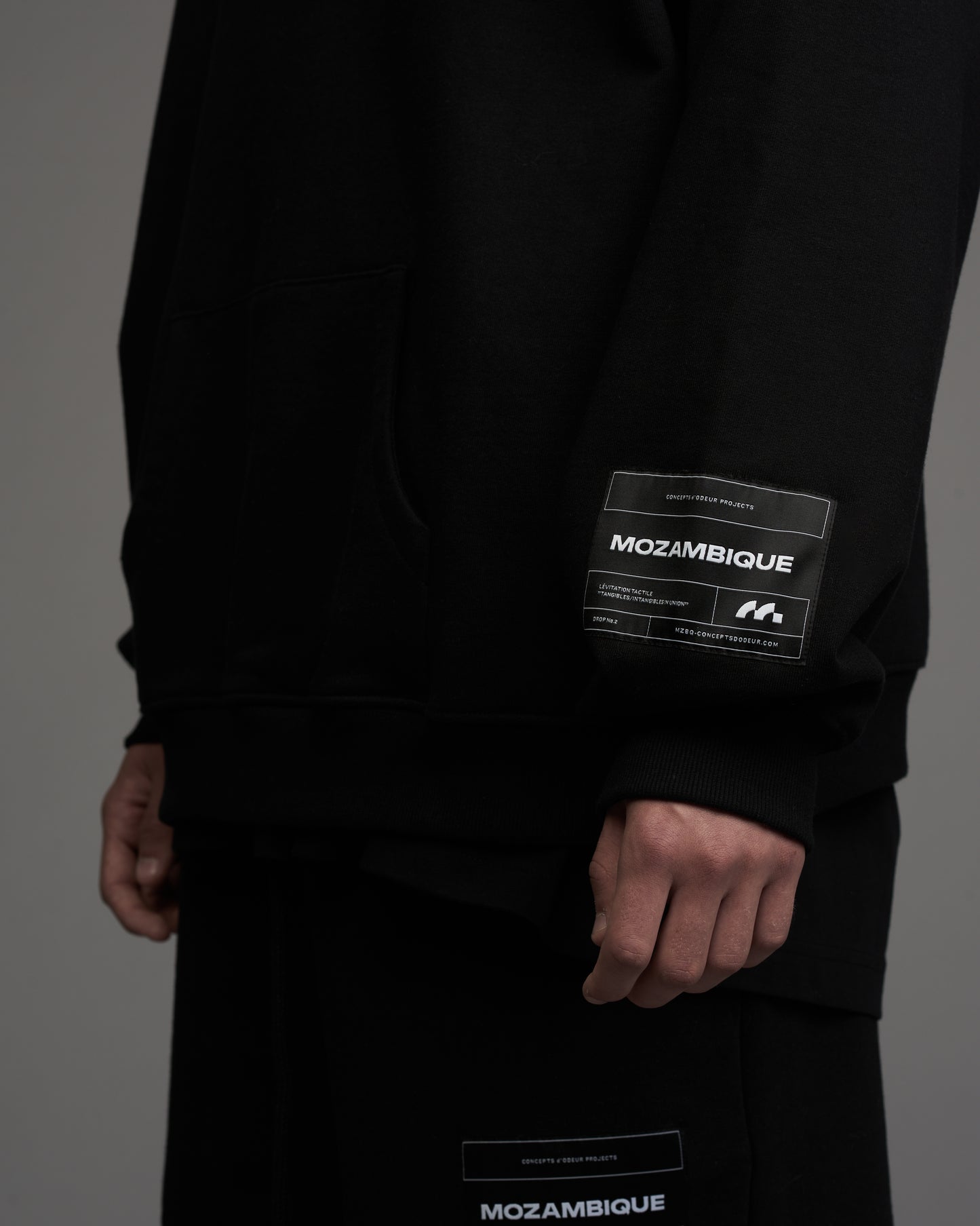 Raglan Thermal Hoodie Black